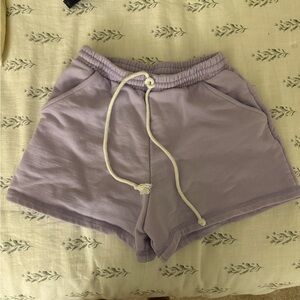 Purple sweat shorts